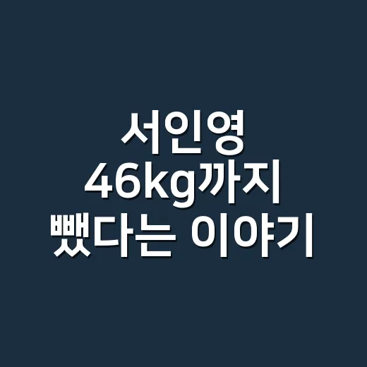 서인영 46kg까지 뺐다는 이야기, 한 달 4kg 감량과 팔 지방흡입을 보고 떠오른 손끝 관리 - 요약