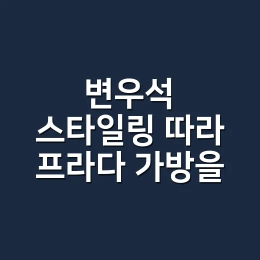 변우석 스타일링 따…