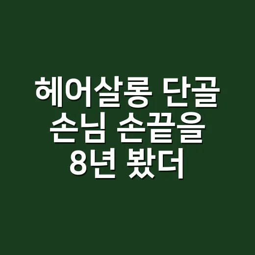 헤어살롱 단골 손님 손끝을 8년 봤더니 알게 된 진짜 관리 이야기 - 요약