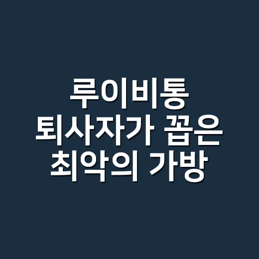루이비통 퇴사자가 꼽은 최악의 가방 3가지, 매장에서 들어본 진짜 이야기 - 요약