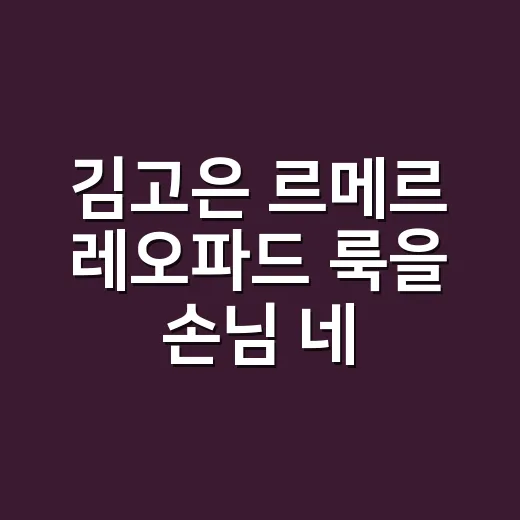 김고은 르메르 레오파드 룩을 손님 네일 상담하듯 뜯어봤더니 - 요약