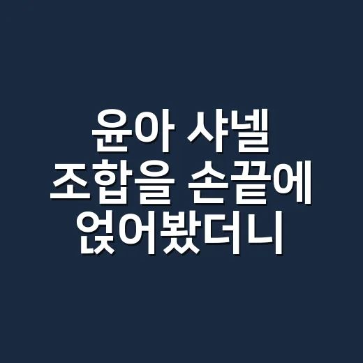 윤아 샤넬 조합을 손끝에 얹어봤더니, 제니와 다른 매력이 보였어요 - 요약