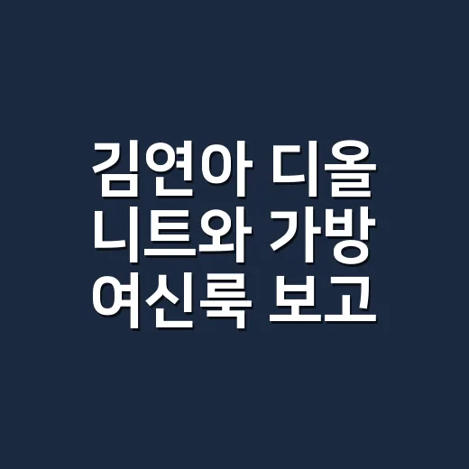 김연아 디올 니트와 가방 여신룩 보고 손끝 컬러까지 상상해본 이야기 - 요약