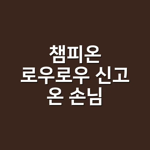 챔피온 로우로우 신고 온 손님 손끝을 바꿔봤더니 - 요약