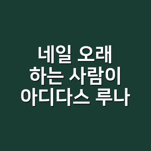 네일 오래 하는 사람이 아디다스 루나백을 들어봤더니 손끝이 먼저 반응했다 - 요약