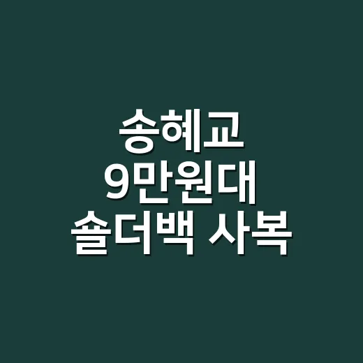 송혜교 9만원대 숄더백 사복 아이템, 손님 캡처 보고 네일까지 맞춰본 후기 - 요약