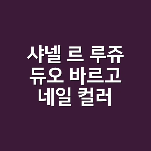 샤넬 르 루쥬 듀오 바르고 네일 컬러까지 맞춰봤더니 손끝 분위기가 달라졌어요 - 요약