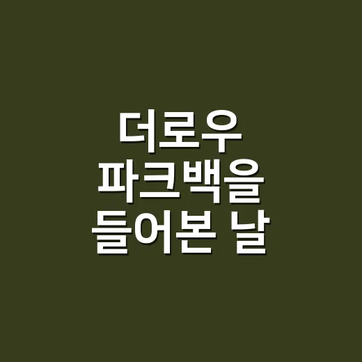 더로우 파크백을 들어본 날, 손끝 컬러가 더 중요해졌다 - 요약