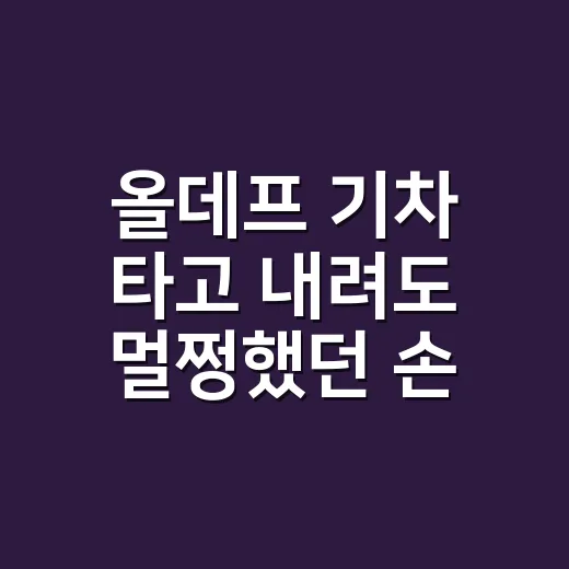 올데프 기차 타고 내려도 멀쩡했던 손끝 이야기 - 요약