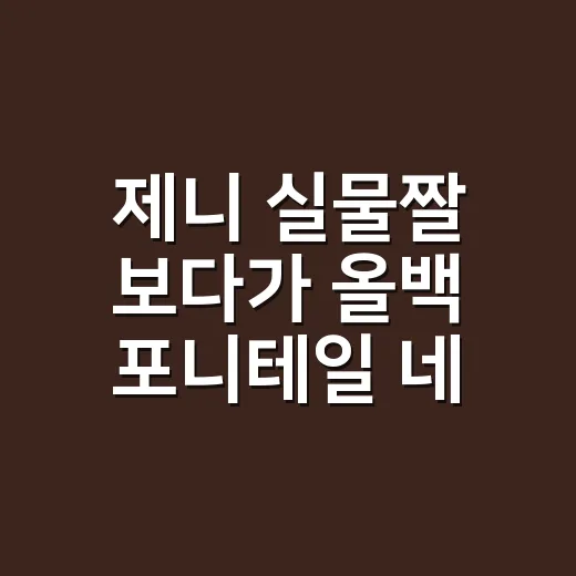 제니 실물짤 보다가 올백 포니테일 네일 조합까지 떠오른 날 - 요약