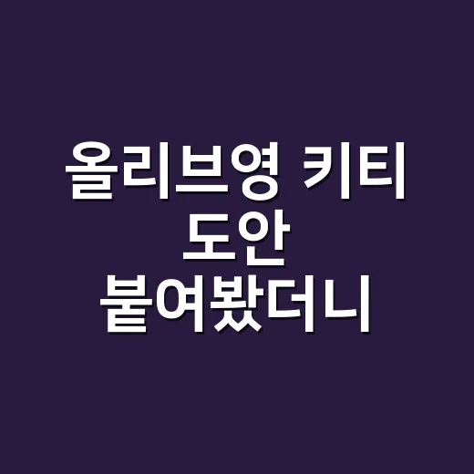 올리브영 키티 도안 붙여봤더니, 귀여움보다 유지력이 먼저 보였어요 - 요약