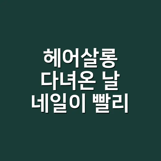 헤어살롱 다녀온 날 네일이 빨리 뜨는 손님들의 진짜 이야기 - 요약