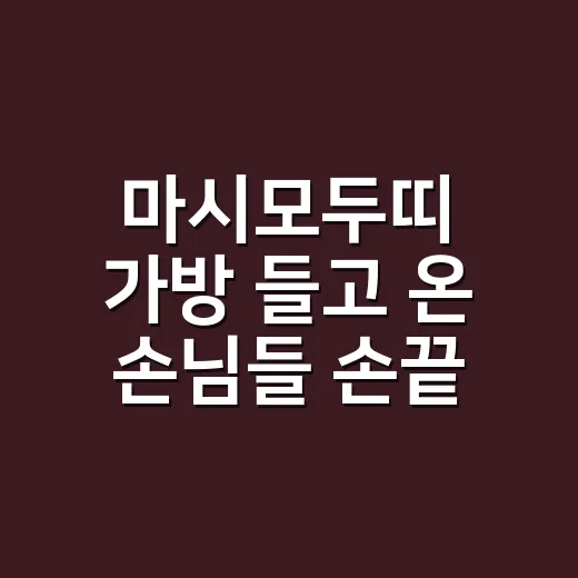 마시모두띠 가방 들고 온 손님들 손끝을 8년 봤더니 - 요약