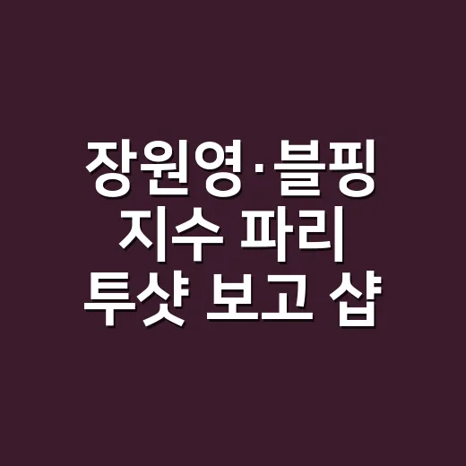 장원영·블핑 지수 파리 투샷 보고 샵에서 바로 떠오른 손끝 이야기 - 요약