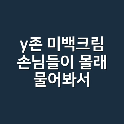 y존 미백크림 손님들이 몰래 물어봐서 직접 고르는 기준을 풀어봤어요 - 요약