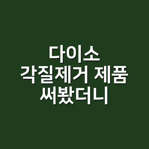 다이소 각질제거 제품 써봤더니, 발뒤꿈치보다 손톱 주변이 먼저 보이더라 - 요약