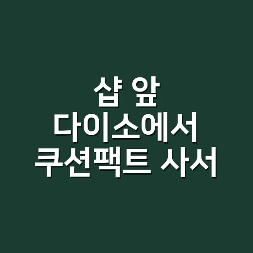 샵 앞 다이소에서 쿠션팩트 사서 발라봤더니, 의외로 손님들이 더 물어본 베이스 - 요약