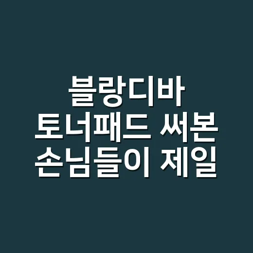 블랑디바 토너패드 써본 손님들이 제일 먼저 말한 변화 - 요약