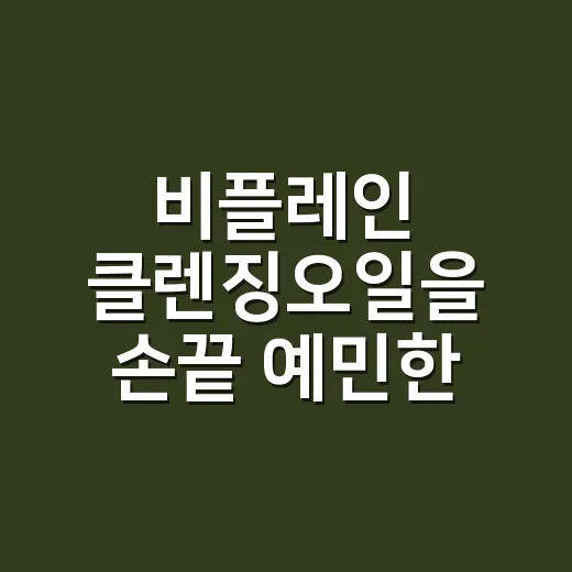 비플레인 클렌징오일을 손끝 예민한 손님들에게 권하기 전 직접 써봤던 이야기 - 요약