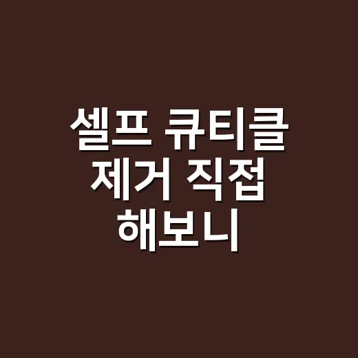 셀프 큐티클 제거 직접 해보니, 오래 가는 손톱은 여기서 갈렸어요 - 요약