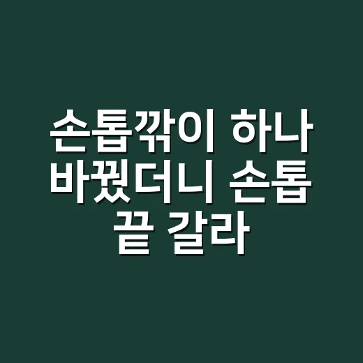 손톱깎이 하나 바꿨더니 손톱 끝 갈라짐이 줄었던 이야기 - 요약