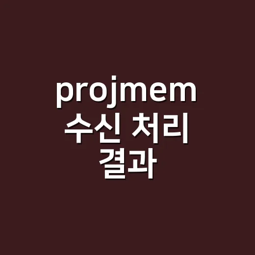 projmem 수신 처리 결과 - 요약
