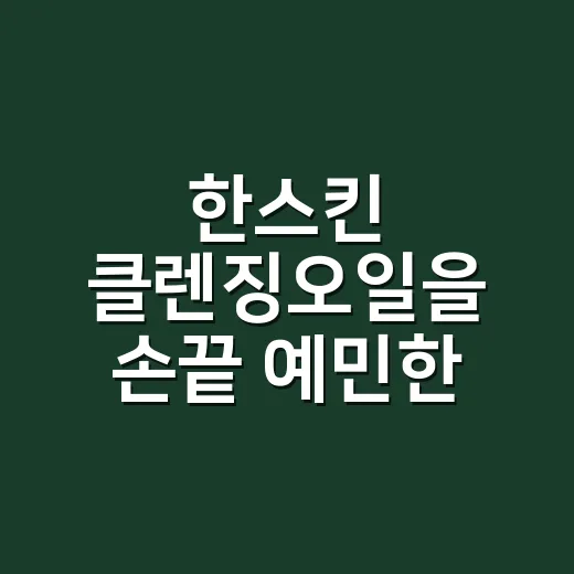 한스킨 클렌징오일을 손끝 예민한 네일리스트가 써봤더니 - 요약