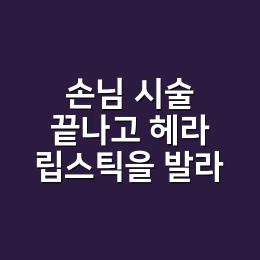 손님 시술 끝나고 헤라 립스틱을 발라봤더니 손끝 분위기까지 달라 보였던 이야기 - 요약