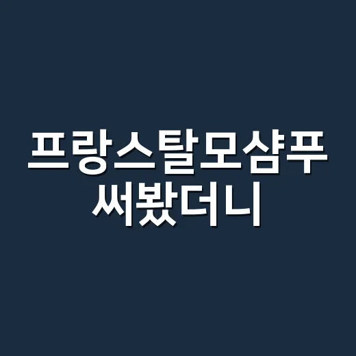 프랑스탈모샴푸 써봤더니, 향보다 두피가 먼저 말해준 진짜 이야기 - 요약
