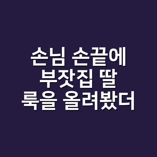 손님 손끝에 부잣집 딸 룩을 올려봤더니 오래 예쁜 건 따로 있었다 - 요약