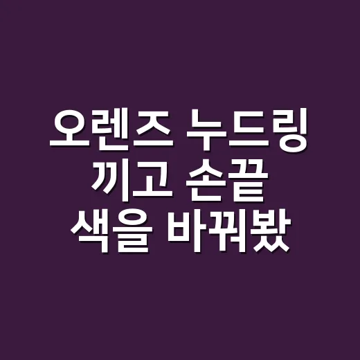 오렌즈 누드링 끼고 손끝 색을 바꿔봤더니 분위기가 이렇게 달라졌어요 - 요약
