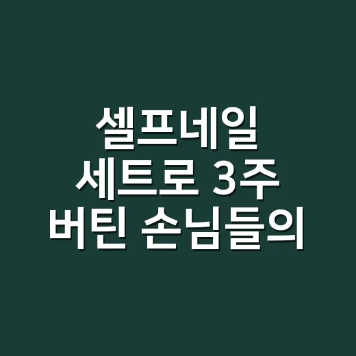 셀프네일 세트로 3주 버틴 손님들의 진짜 차이 - 요약