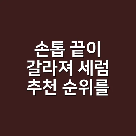 손톱 끝이 갈라져 세럼 추천 순위를 다시 매겼다 - 요약