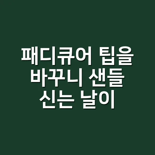 패디큐어 팁을 바꾸니 샌들 신는 날이 편해졌다 - 요약