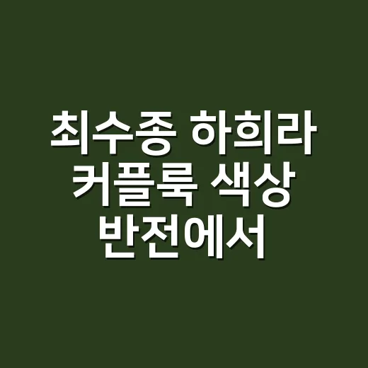 최수종 하희라 커플룩 색상 반전에서 네일 힌트를 얻었다 - 요약