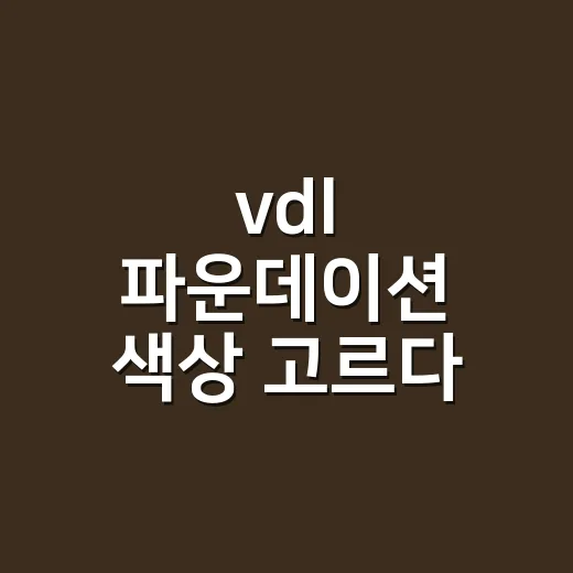 vdl 파운데이션 색상 고르다 손등에서 멈춘 이유 - 요약