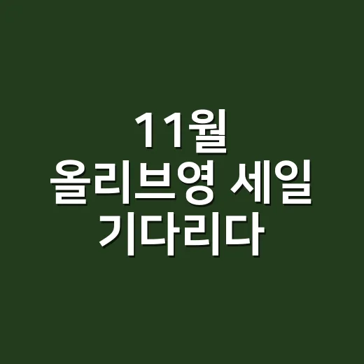 11월 올리브영 세일 기다리다 손톱부터 봤다 - 요약