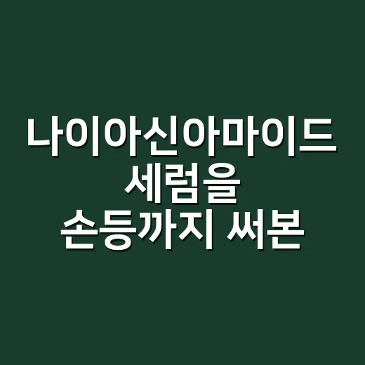 나이아신아마이드 세럼을 손등까지 써본 이야기 - 요약
