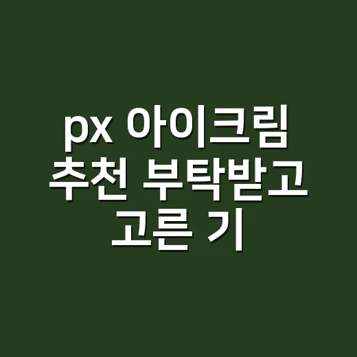 px 아이크림 추천 부탁받고 고른 기준 - 요약