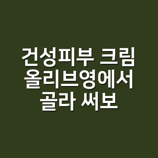 건성피부 크림 올리브영에서 골라 써보니 달랐던 점 - 요약