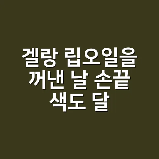 겔랑 립오일을 꺼낸 날 손끝 색도 달라졌다 - 요약