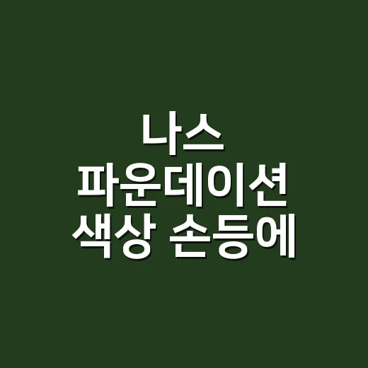 나스 파운데이션 색상 손등에 발라봤다가 다시 고른 이야기 - 요약