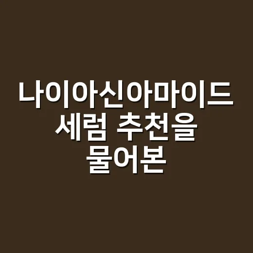 나이아신아마이드 세럼 추천을 물어본 손님에게 한 말 - 요약