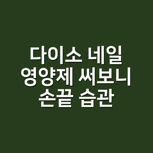 다이소 네일 영양제 써보니 손끝 습관이 먼저 보였다 - 요약