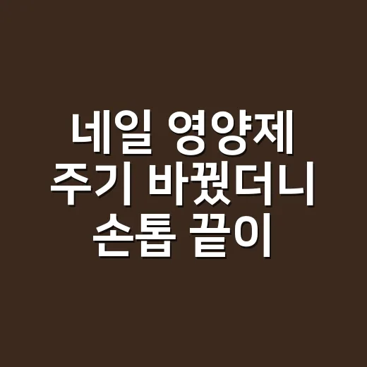 네일 영양제 주기 바꿨더니 손톱 끝이 덜 갈라졌다 - 요약