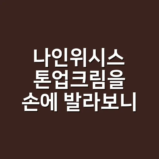 나인위시스 톤업크림을 손에 발라보니 보인 차이 - 요약