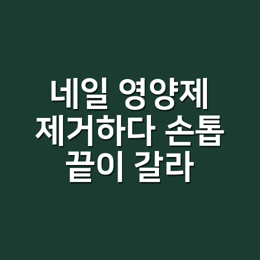 네일 영양제 제거하다 손톱 끝이 갈라진 이유 - 요약