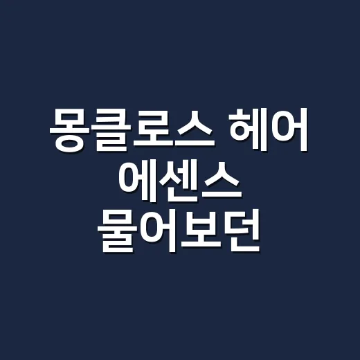 몽클로스 헤어 에센스 물어보던 손님에게 들려준 이야기 - 요약