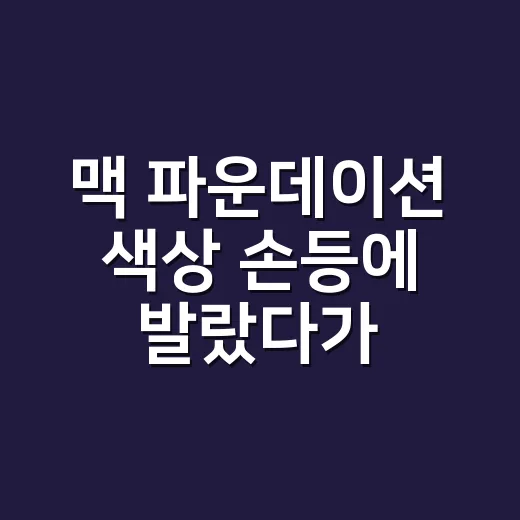 맥 파운데이션 색상 손등에 발랐다가 다시 고른 이유 - 요약