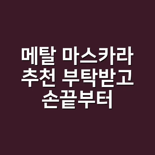 메탈 마스카라 추천 부탁받고 손끝부터 생각했다 - 요약